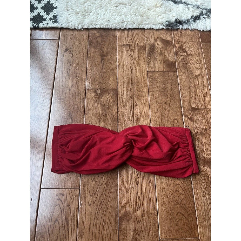 Norma Kamali Johnny D Swim Bandeau Bikini Top Red L Large - Picture 4 of 8
